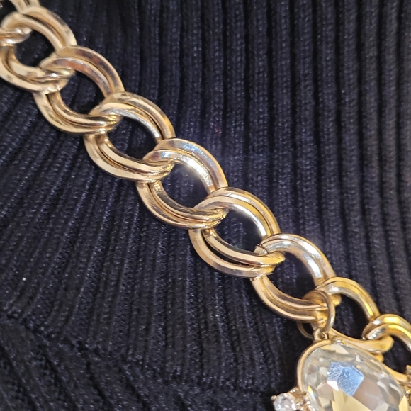 Huge Clear Rhinestones Statement Link Necklace - Picture 7 of 7